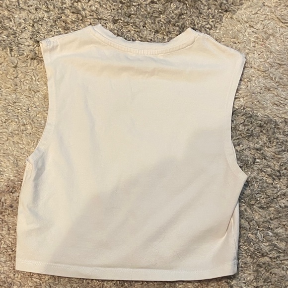 Zara Cream Sleeveless Muscle Tee - Picture 3 of 3